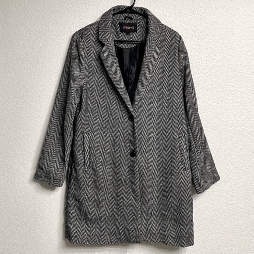 Houndstooth Coat with Pockets (L)